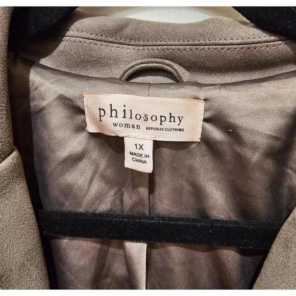 Philosophy Women's Faux Suede Motorcycle Jacket - Picture 4 of 5